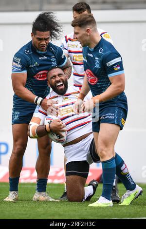 Wakefield, Angleterre - 30 juillet 2023 Samisoni Langi de Wakefield Trinity. Rugby League Betfred Super League , Wakefield Trinity vs Warrington Wolves au Be Well support Stadium, Wakefield, Royaume-Uni Banque D'Images