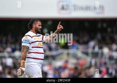 Wakefield, Angleterre - 30 juillet 2023 David Fifita de Wakefield Trinity. Rugby League Betfred Super League , Wakefield Trinity vs Warrington Wolves au Be Well support Stadium, Wakefield, Royaume-Uni Banque D'Images