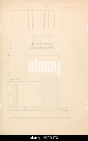 Dessin architectural d'un temple entre 1802 et 1804 par Robert Smirke Banque D'Images