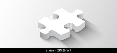puzzle blanc 3d. Design minimaliste. Illumination vectorielle Illustration de Vecteur