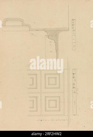 Dessin architectural des portiques d'un temple entre 1802 et 1804 par Robert Smirke Banque D'Images