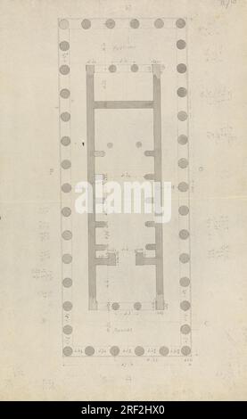 Dessin architectural d'un temple près de l'ancienne Phigalia entre 1802 et 1804 par Robert Smirke Banque D'Images