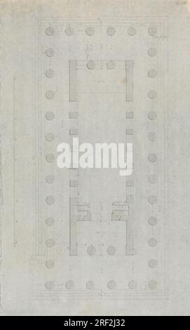 Dessin architectural du temple de Concordia entre 1802 et 1804 par Robert Smirke Banque D'Images