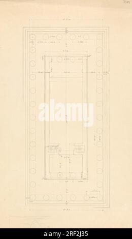 Dessin architectural d'un temple entre 1802 et 1804 par Robert Smirke Banque D'Images