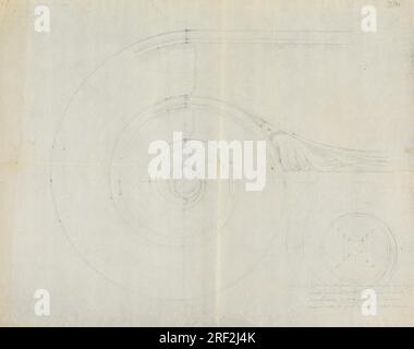 Dessin architectural entre 1802 et 1804 par Robert Smirke Banque D'Images