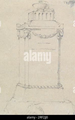 Etude d'une pierre tombale entre 1802 et 1804 par Robert Smirke Banque D'Images