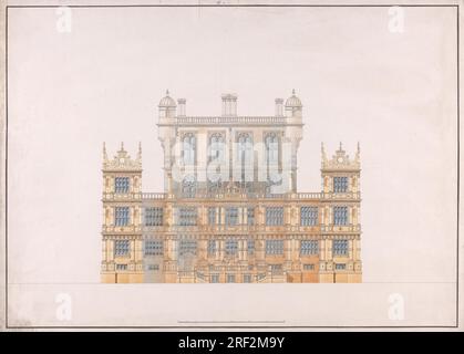 Wollaton Park, Nottingham : South Elevation circa 1801 par Jeffry Wyatville Banque D'Images