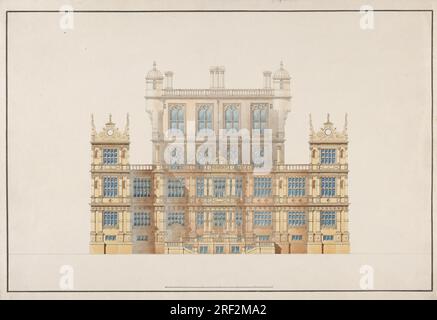 Wollaton Park, Nottingham : South Elevation circa 1801 par Jeffry Wyatville Banque D'Images