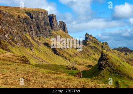 Le Quiraing et le tasseau de Bioda Buidhe, Trotternish, île de Skye Banque D'Images