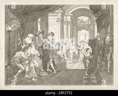 Roméo et Juliette : acte I, scène V. 'Une salle dans la maison de Capulet.' 1789 de Georg Siegmund Facius Banque D'Images