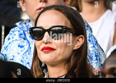 Natalie PORTMAN lors du match de championnat de France de Ligue 1 entre le Paris Saint-Germain et Clermont foot 63 le 3 juin 2023 au Parc des Princes à Paris, France - photo Matthieu Mirville / DPPI Banque D'Images