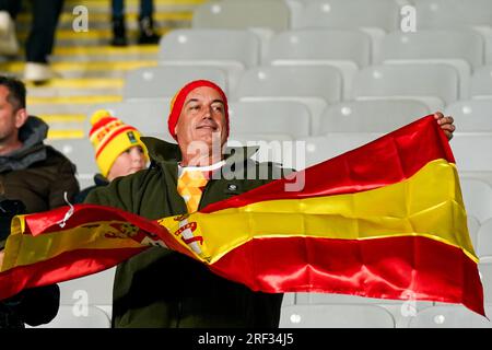 Auckland, Nouvelle-Zélande. 26 juillet 2023. Auckland, Nouvelle-Zélande, le 26 juillet 2023 : fan de l'Espagne lors du match de football Groupe C de la coupe du monde Femme 2023 entre l'Espagne et la Zambie à Eden Park à Auckland, Nouvelle-Zélande. (Daniela Porcelli/SPP) crédit : SPP Sport Press photo. /Alamy Live News Banque D'Images