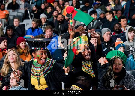 Auckland, Nouvelle-Zélande. 26 juillet 2023. Auckland, Nouvelle-Zélande, le 26 juillet 2023 : fans de Zambie lors du match de football Groupe C de la coupe du monde Femme 2023 entre l'Espagne et la Zambie à Eden Park à Auckland, Nouvelle-Zélande. (Daniela Porcelli/SPP) crédit : SPP Sport Press photo. /Alamy Live News Banque D'Images