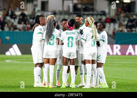 Auckland, Nouvelle-Zélande. 26 juillet 2023. Auckland, Nouvelle-Zélande, le 26 juillet 2023 : Teamhuddle de Zambie lors du match de football Groupe C de la coupe du monde Femme de la FIFA 2023 entre l'Espagne et la Zambie à Eden Park à Auckland, Nouvelle-Zélande. (Daniela Porcelli/SPP) crédit : SPP Sport Press photo. /Alamy Live News Banque D'Images