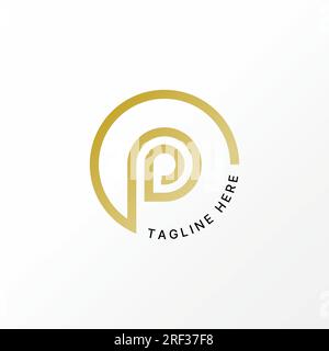 Logo design concept graphique créatif abstrait premium vecteur stock lettre initiale PP ou PD police avec des lignes circulaires. Initiale de typographie de monogramme connexe Illustration de Vecteur