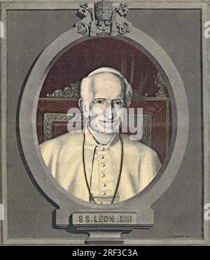 Portrait du Pape Leon XIII Gravure dans 'le petit parisienn', le 19071903. Banque D'Images
