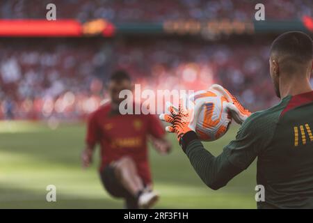 Ricardo s'est échauffé avec le gardien Diogo Costa lors du match de qualification UEFA Euro 2024 entre les équipes nationales du Portugal et de Bosnie-Herzégovine Banque D'Images