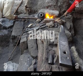 Détail d'une forge archaïque vue en Egypte Banque D'Images