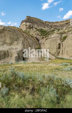 Castle Butte à Big Beaver en Saskatchewan fait partie des Badlands de Big Muddy Valley qui s'étendent de la Saskatchewan au Montana. Banque D'Images