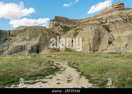 Castle Butte à Big Beaver en Saskatchewan fait partie des Badlands de Big Muddy Valley qui s'étendent de la Saskatchewan au Montana. Banque D'Images