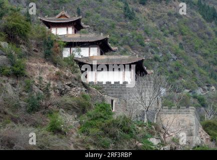 Bâtiment historique fortifiée près de la rivière Yangtze en Chine Banque D'Images