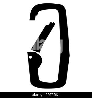 Icône mousqueton. Signe de crochet de sécurité. Symbole mousqueton. style plat. Banque D'Images