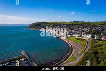 Photo aérienne de Whitehead, comté d'Antrim, Irlande du Nord Banque D'Images