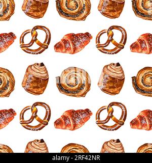 pâte à l'aquarelle et motifs bruschetta Banque D'Images