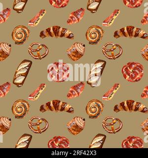 pâte à l'aquarelle et motifs bruschetta Banque D'Images