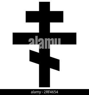 Symbole de croix orthodoxe. Icône noire plate Vector de croix orthodoxe pour le web ou l'application. Illustration de Vecteur