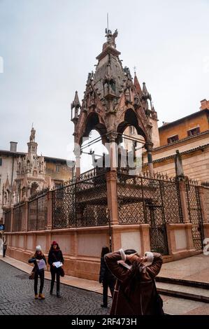 Art gothique des tombes Scaliger à Vérone, Italie Banque D'Images