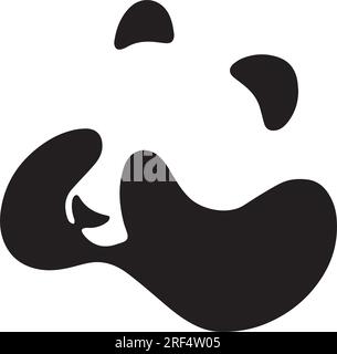 Cute Panda Head silhouette logo modèle de vecteur de conception, icône Illustration de Vecteur