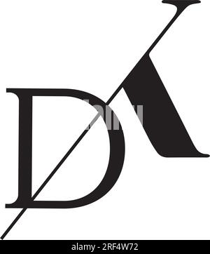 Design de logo alphabet de lettre de signature DK au format vectoriel Illustration de Vecteur