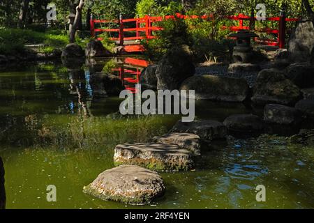 Jardin japonais à Micke Grove Park, Californie Banque D'Images