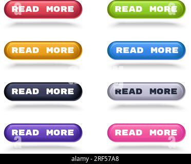 Ensemble de boutons modernes de lecture plus avec ombres pour l'interface du site Web. Illustration de Vecteur
