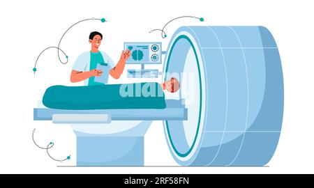 Concept de vecteur patient à l'IRM Illustration de Vecteur