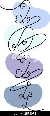 Inscription verticale du nouvel an 2024 en une seule ligne pleine sur fond de taches abstraites dans des teintes hivernales à la mode. Illustration vectorielle. Isoler. Conception pour affiche, bannière, cartes de voeux ou d'invitation. Illustration de Vecteur