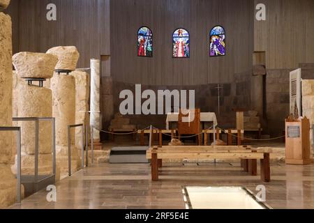 Madaba, Jordanie : Memorial Church of Moïse (Mont Nebo) Maqam Nabi Musa - Histoire chrétienne juive dans les pays arabo-musulmans du Moyen-Orient Banque D'Images