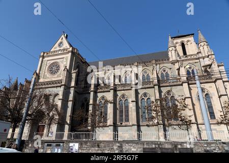 Genève, Suisse - 25 mars 2022 : la basilique notre-Dame de Genève est la principale église catholique romaine de Genève, en Suisse. Banque D'Images