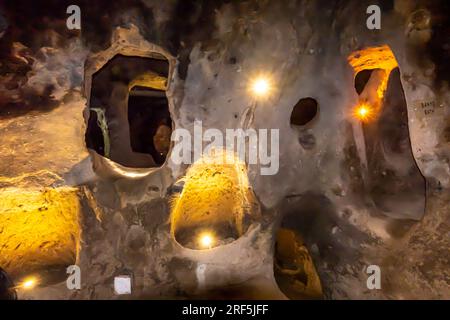 Derinkuyu Underground City Cappadoce Turquie Banque D'Images