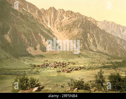 Col Grimsel, Guttanen, Alpes bernoises, Berne, Suisse 1890. Banque D'Images