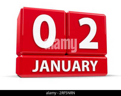 Janvier 2024 - calendrier de table - illustration tridimensionnelle Photo Stock - Alamy