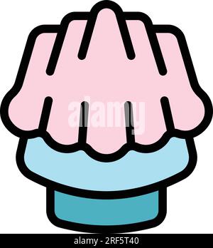 Vecteur de contour d'icône de gelée brillante. Bonbons fruits. Couleur de haricot doux plat Illustration de Vecteur