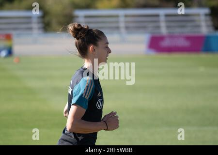 Tuggerah, Australie. 01 août 2023. Football : coupe du monde, femmes, entraînement Allemagne : Felicitas Rauch. Crédit : Sebastian Christoph Gollnow/dpa/Alamy Live News Banque D'Images