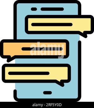 Vecteur de contour de l'icône du post promoteur. Croix SMM. Couleur des médias sociaux plate Illustration de Vecteur