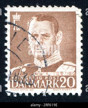 DANEMARK - CIRCA 1948 : timbre imprimé par le Danemark, montre Frederik IX, circa 1948 Banque D'Images