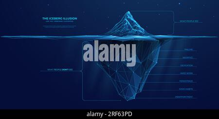 Diagramme abstrait de l'illusion de Iceberg. Illustration de Vecteur