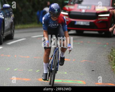 Pau, France. 30 juillet 2023. WIEL Jade de FDJ - SUEZ lors du Tour de France femmes avec Zwift, étape 8, contre-la-montre, Pau - Pau (22, 6 km) le 30 juillet 2023 en France. Photo de Laurent Lairys/ABACAPRESS.COM crédit : Abaca Press/Alamy Live News Banque D'Images