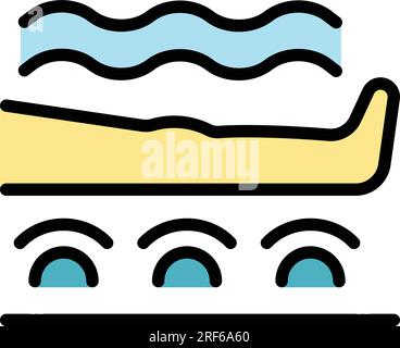 Vecteur de contour d'icône d'hydro massage de jambe. Physiothérapie. Plat couleur spa Illustration de Vecteur