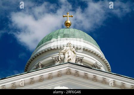 Dôme de la cathédrale, architecte Carl Ludwig Engel, place du Sénat, Helsinki, cathédrale, Finlande Banque D'Images